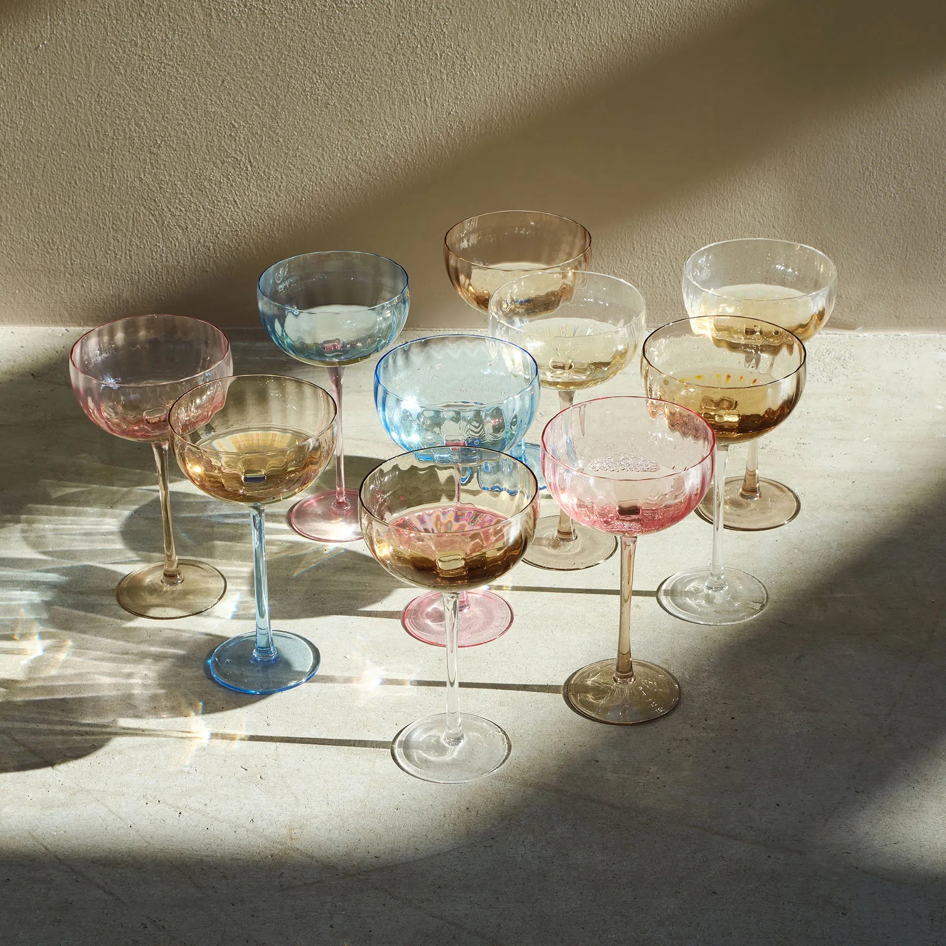 Candy Champagnerglas Braun/Blau